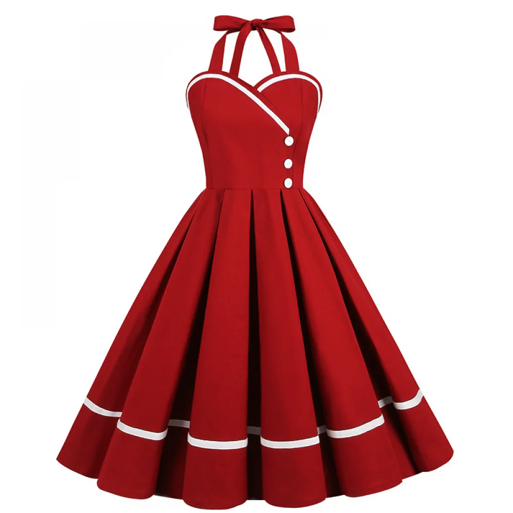 Vintage Fashion Dresses - هالوين 50s 60s 80s فستان ريترو