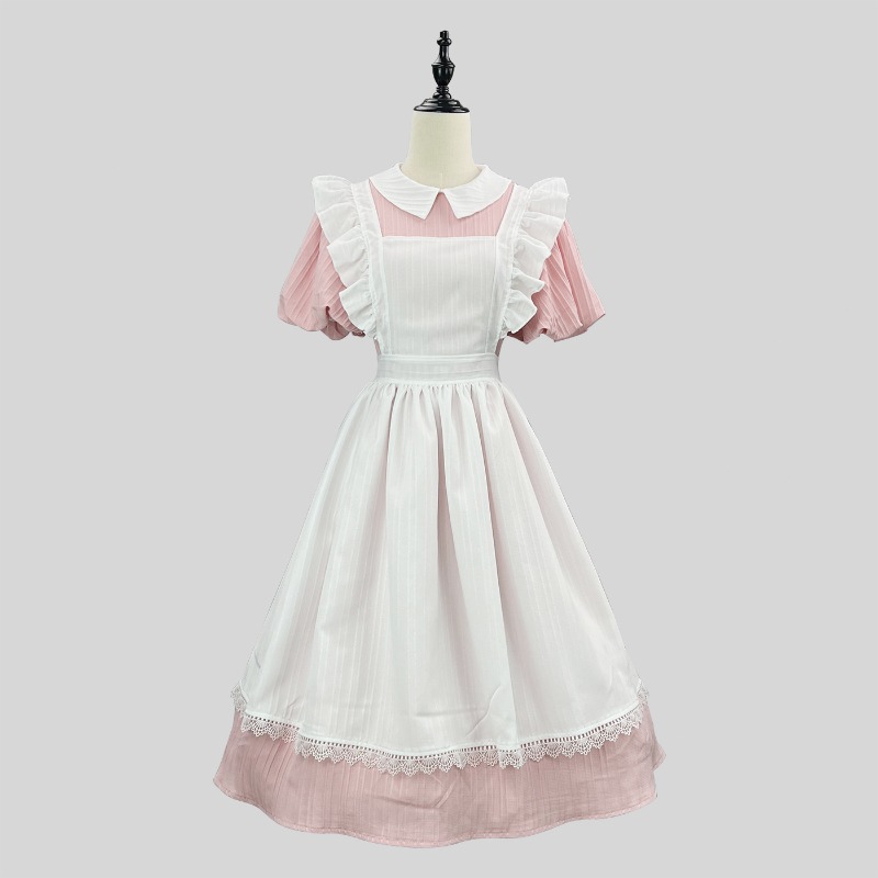 فستان خادمة طويل باللونين الور - مراجعة Vintage Fashion Dresses وسعره