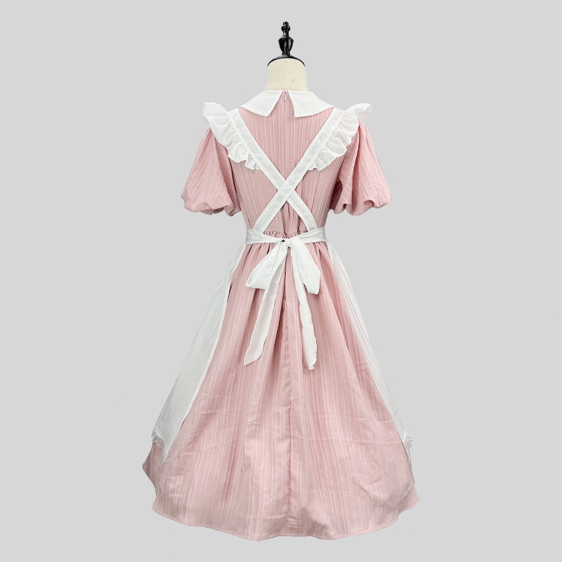 فستان خادمة طويل باللونين الور - مراجعة Vintage Fashion Dresses وسعره