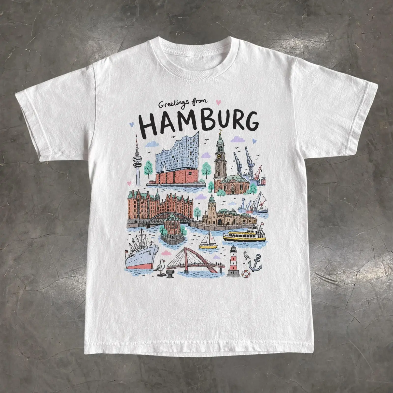 تي شيرت هامبورغ ألمانيا، تصميم - مراجعة Vintage Fashion Hamburg وسعره
